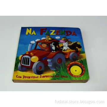 Children board book with sound module